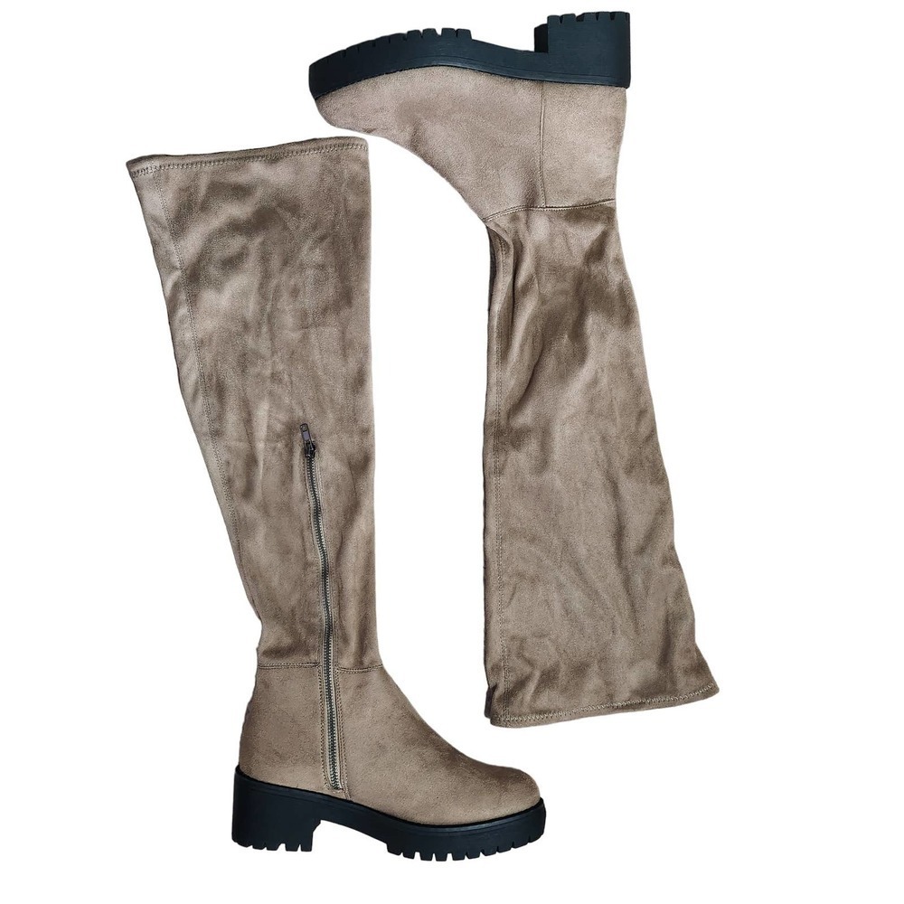 Coolway Taupe Women's Bombi Suede Over-the-knee Boots sz 8